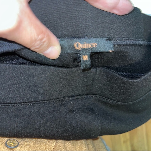 Quince Ultra Stretch Ponte Knit Classic Black Straight-Leg Pants - Picture 11 of 13